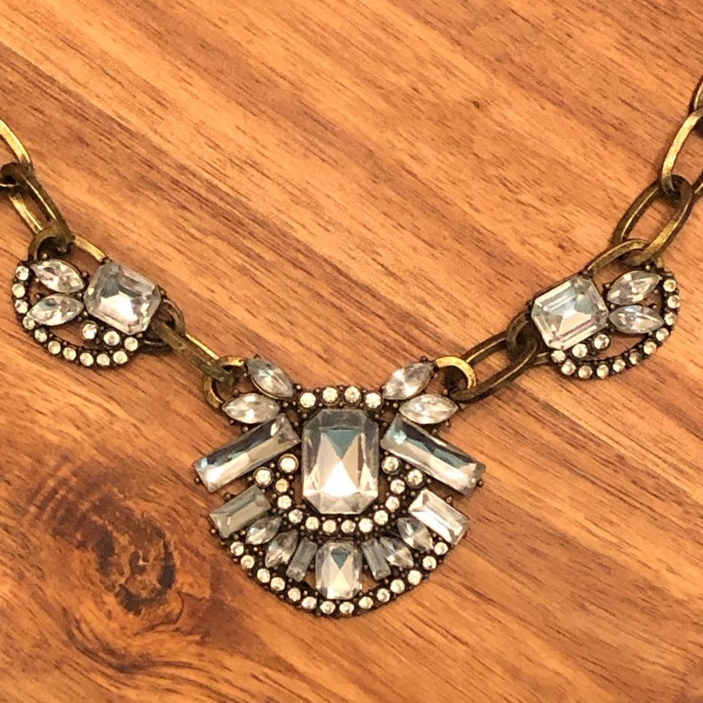 Rhinestone Pendant Statement Necklace | 19” Adjustable
